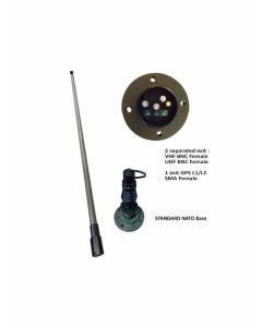TANK ANTENNA 30-108/ 220-512Mhz Bi-band VEHICULAR - VHF End feed dipole - UHF Center feed dipole